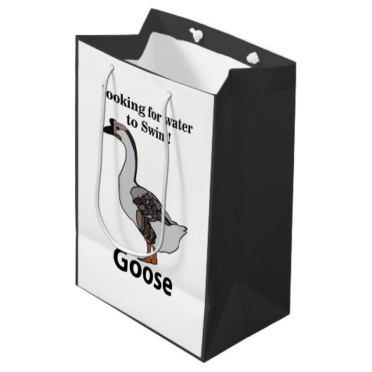 アフリカのガチョウを泳ぐために水を探しているガチョウ ミディアムペーパーバッグ (正面アングル)