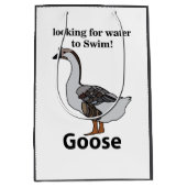 アフリカのガチョウを泳ぐために水を探しているガチョウ ミディアムペーパーバッグ (正面)