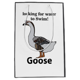 アフリカのガチョウを泳ぐために水を探しているガチョウ ミディアムペーパーバッグ