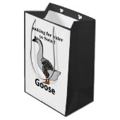 アフリカのガチョウを泳ぐために水を探しているガチョウ ミディアムペーパーバッグ (裏面アングル)