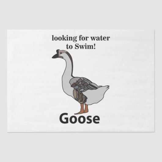アフリカのガチョウを泳ぐために水を探しているガチョウ 薄葉紙 (正面)