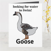 アフリカのガチョウ 水を探して泳ぐ アフリカのガチョウ カード (黄色い花)