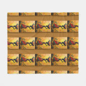 アフリカのキャンバスのアートワークブランケット – ピロー フリースブランケット (正面(横))