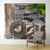 アフリカのキリンのグラフィックアート タペストリー (インサイチュ(横))