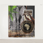 アフリカのキリンのグラフィックアート タペストリー (正面)