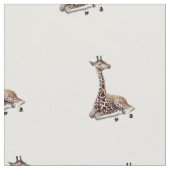 アフリカのキリンの野性生物の綿織物 ファブリック (クローズアップ)