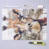 アフリカのキリン風刺画サファおもしろいリ 薄葉紙 (クラフト)