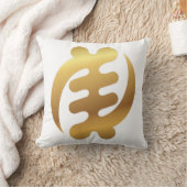 アフリカのギーナイアメシャイニー金ゴールドアディンクラ記号ホワイト クッション (ブランケット)