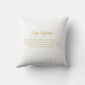 アフリカのギーナイアメシャイニー金ゴールドアディンクラ記号ホワイト クッション (裏面)