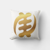 アフリカのギーナイアメシャイニー金ゴールドアディンクラ記号ホワイト クッション (正面)