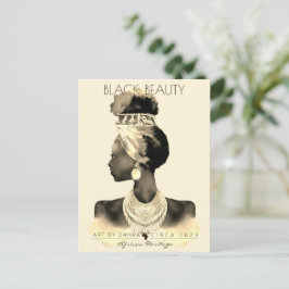 アフリカのクイーンヘッドラップナチュラルヘア ポストカード