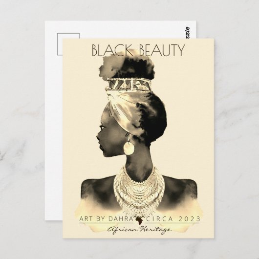 アフリカのクイーンヘッドラップナチュラルヘア ポストカード (正面/裏面)