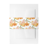 アフリカのクイーンユリのオレンジ色のピンクのアートパターン（の模様が）ある 招待状ベリーバンド (正面例)