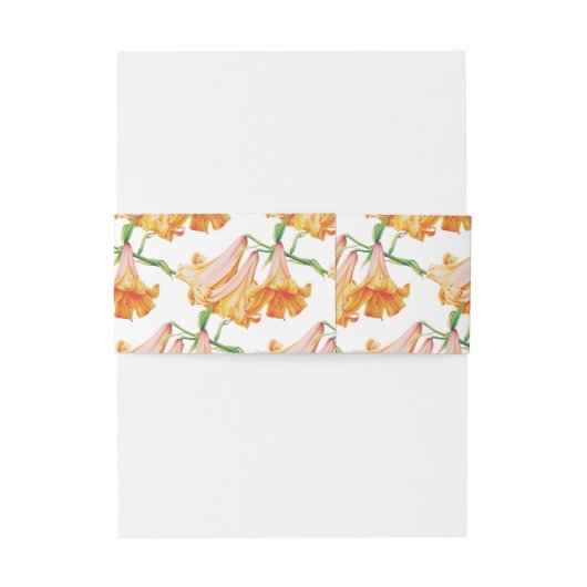 アフリカのクイーンユリのオレンジ色のピンクのアートパターン(の模様が)ある 招待状ベリーバンド (裏面例)
