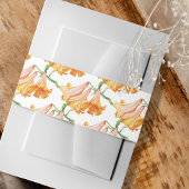 アフリカのクイーンユリのオレンジ色のピンクのアートパターン(の模様が)ある 招待状ベリーバンド