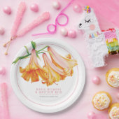 アフリカのクイーンユリのオレンジ色のピンクのフローラアート結婚ズ ペーパープレート (パーティー)