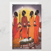 アフリカのクリスマスの出生場面 便箋 (正面/裏面)