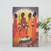 アフリカのクリスマスの出生場面 便箋 (スタンド正面)