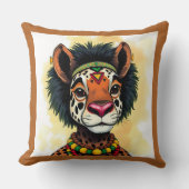 アフリカのクワンザ族の変装した野生動物 クッション (正面)