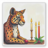 アフリカのクワンザ族の野生動物が変装 シール (正面)