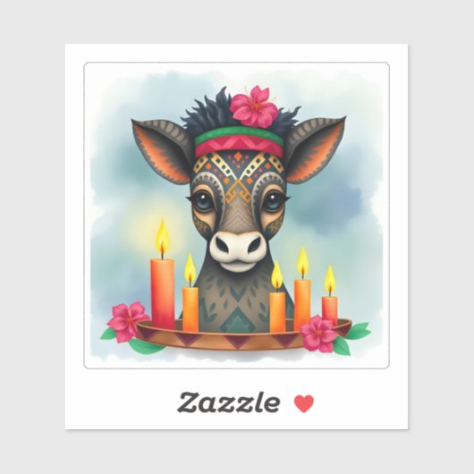 アフリカのクワンザ族の野生動物が変装 シール (シート)