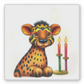 アフリカのクワンザ族の野生動物が変装 シール (正面)