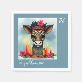 アフリカのクワンザ族の野生動物が変装 スタンダードカクテルナプキン