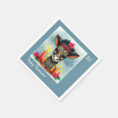 アフリカのクワンザ族の野生動物が変装 スタンダードカクテルナプキン (角)