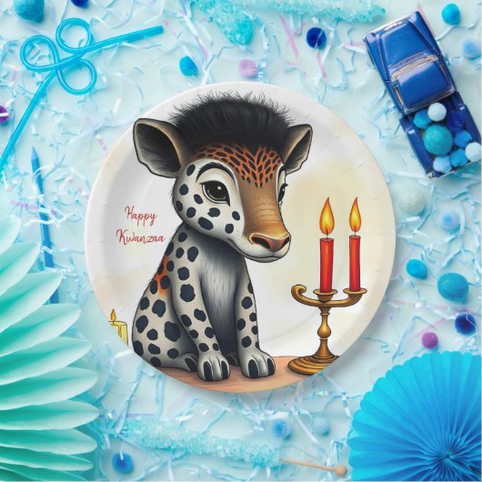 アフリカのクワンザ族の野生動物が変装 ペーパープレート (パーティー)