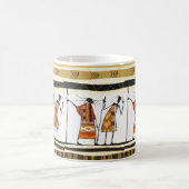 アフリカのグラフィック、部族のハンター コーヒーマグカップ (中央)