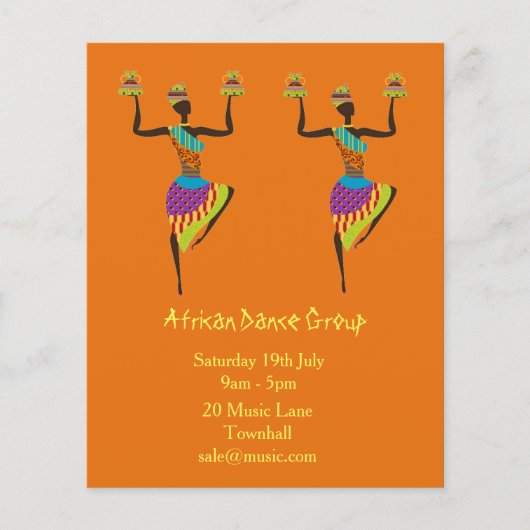 アフリカのグループ音楽とダンスのパフォーマンス チラシ (正面)