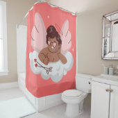 アフリカのケルビエンジェルブラックキュピッド・バレンタイン シャワーカーテン (インサイチュ)