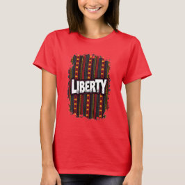 アフリカのケンテのパットに関する12番目の単語"LIBERTY" Tシャツ