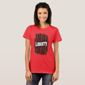 アフリカのケンテのパットに関する12番目の単語"LIBERTY" Tシャツ (正面フル)