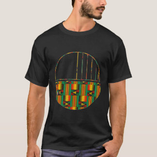 アフリカのケントパターンの幾何ミニマルの半円 Tシャツ