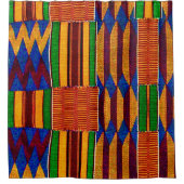 アフリカのケント布シャワーカーテン シャワーカーテン (正面)