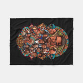 アフリカのコラージュを担う黒人史の感動的指導者 フリースブランケット