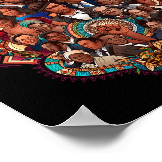 アフリカのコラージュを担う黒人史の感動的指導者 ポスター (角)