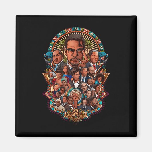 アフリカのコラージュを担う黒人史の感動的指導者 マグネット (正面)