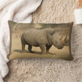 アフリカのサイ ランバークッション (ブランケット)