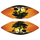 アフリカのサバンナに生息する野生動物の夕日 アメリカンフットボール (パネル)