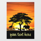 アフリカのサバンナに生息する野生動物の夕日 ウィンドウサイン (シート)