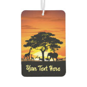 アフリカのサバンナに生息する野生動物の夕日 カーエアーフレッシュナー (裏面)