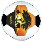 アフリカのサバンナに生息する野生動物の夕日 サッカーボール (回転)