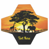 アフリカのサバンナに生息する野生動物の夕日 サッカーボール (フラット)