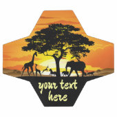 アフリカのサバンナに生息する野生動物の夕日 サッカーボール (フラット)
