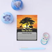 アフリカのサバンナに生息する野生動物の夕日 チラシ (シングル)