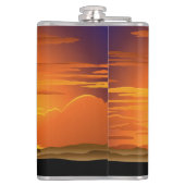 アフリカのサバンナに生息する野生動物の夕日 フラスク (裏面)