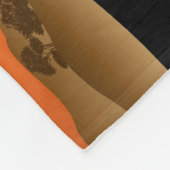 アフリカのサバンナに生息する野生動物の夕日 フリースブランケット (角)