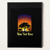 アフリカのサバンナに生息する野生動物の夕日 プランナー手帳 (裏面)